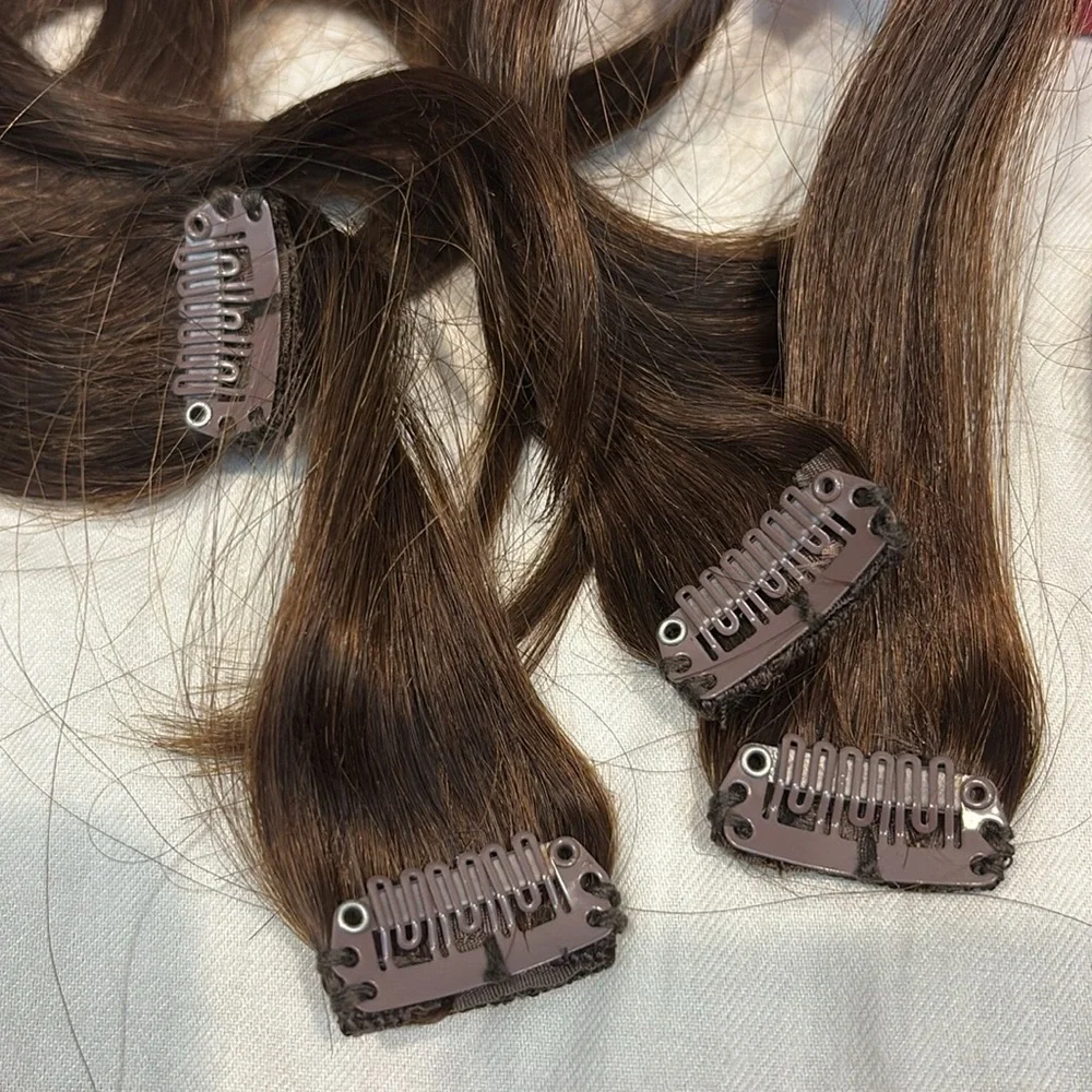 Luxy Chocolate Brown Brunette 10pc 20in 160g Hair Clip In Extensions Color 4